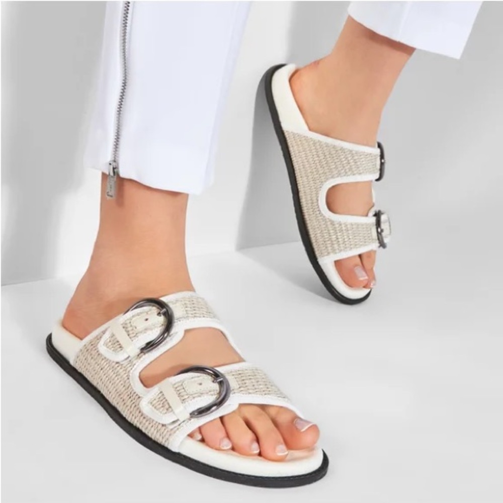 MaxMara Women’s Beige Weekend Buckle Sandal Size 9.5